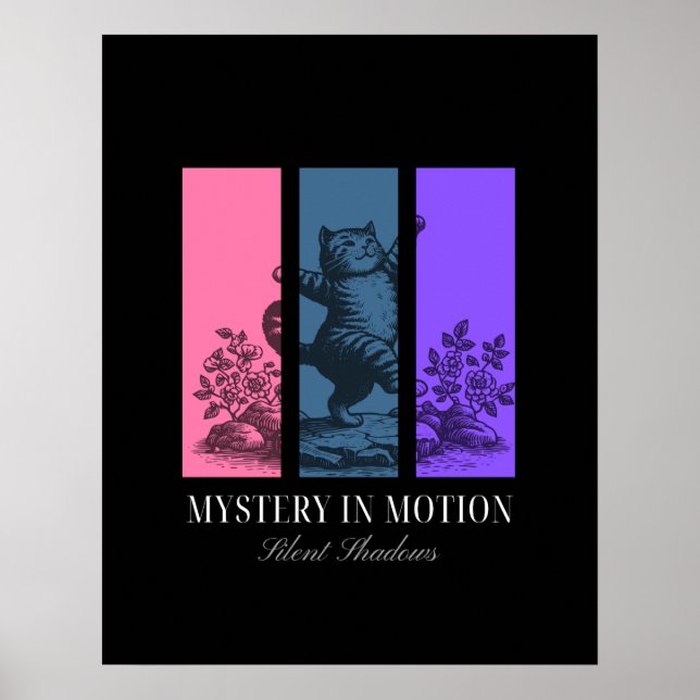 Póster "Misterio en movimiento" Poster de gato estético (Frente)