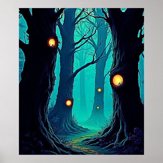 Póster Misterio sobre el bosque de la fantasía oscura (Frente)