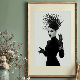 Póster Misterio velado: Glamour monocromo vanguardista