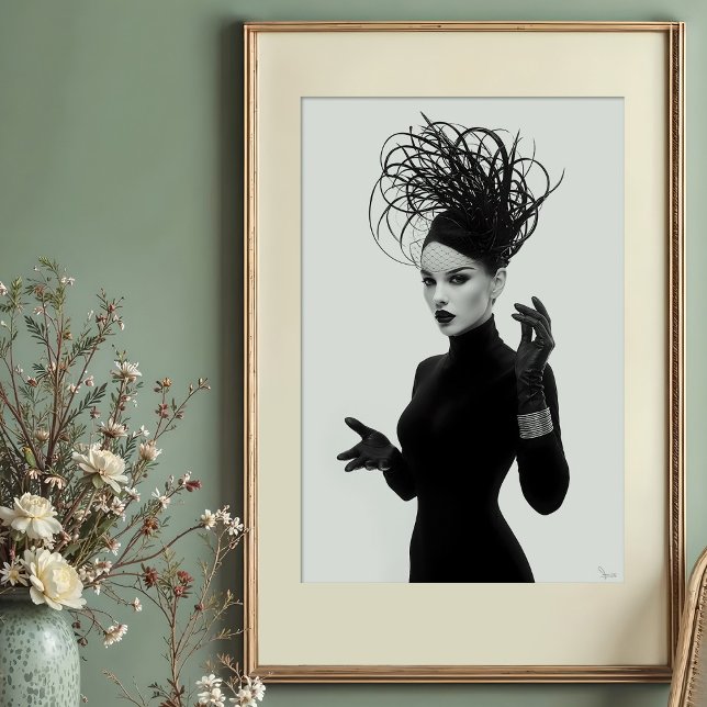 Póster Misterio velado: Glamour monocromo vanguardista (Subido por el creador)