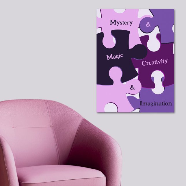 Póster Misterio y magia Creatividad y rompecabezas de ima (Mystery & Magic Creativity & Imagination Puzzle Poster)