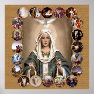 PÓSTER MISTERIOS DE LA ROSARIA SANTA,