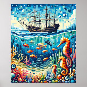 Póster Misterios de las profundidades oceánicas