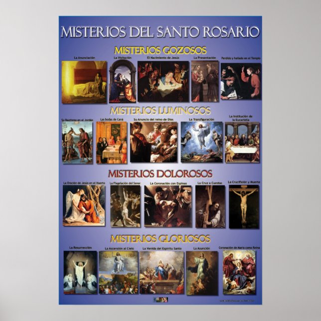 Póster Misterios del Santo Rosario (Frente)