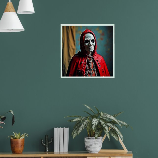 Póster Misteriosa figura de cráneo encapuchada (Salón 1)
