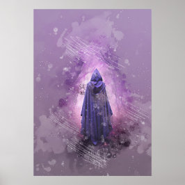 Póster misteriosa pintura de acuarela mágica