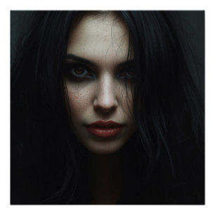 Póster Misterioso retrato oscuro-haitiano