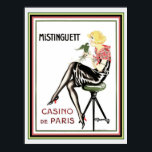 Póster Mistinguett Casino De Paris Art Deco Print 12 x 16<br><div class="desc">Popular Mistinguett Art Deco Imprimir "Casino De París</div>