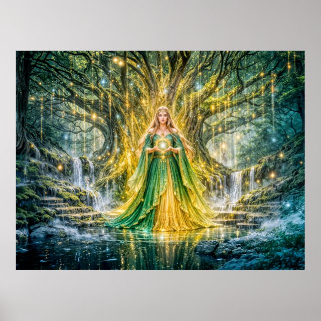 Póster Mistress Beneath the World Tree Enchanted Fantasy (Frente)