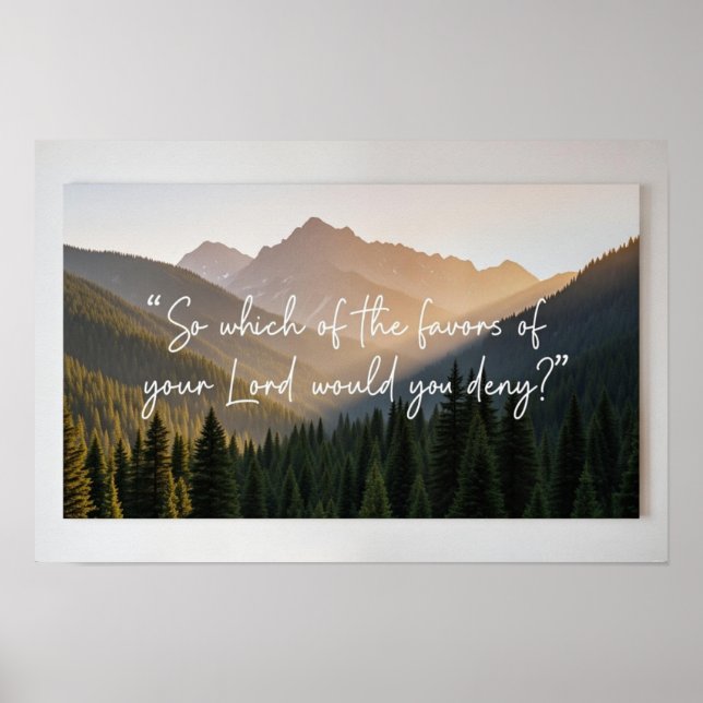 Póster Misty Mountain Islamic Poster | Nature & Faith Wal (Frente)