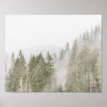 Póster Misty Pines<br><div class="desc">Ring in the holiday season with the cozy aesthetic of misty pines against a white winter sky.</div>