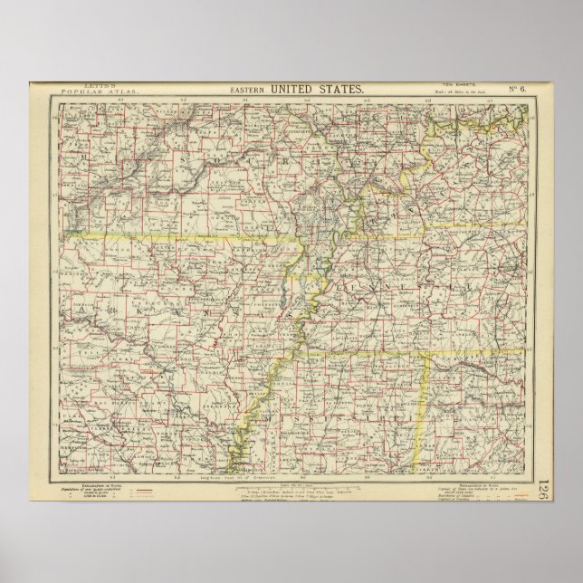 Póster Misuri, Arkansas, Kentucky, Tennessee (Frente)