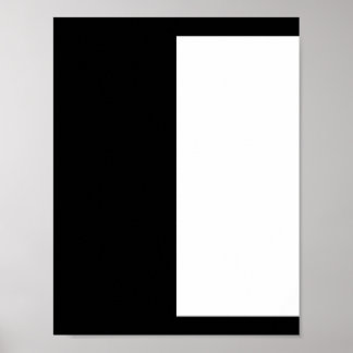 Póster mitad blanca mitad negra, mitad negra mitad blanca
