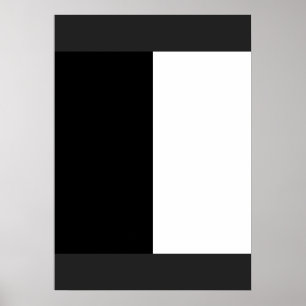 Póster mitad blanca mitad negra, mitad negra mitad blanca