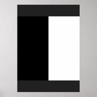 Póster mitad blanca mitad negra, mitad negra mitad blanca
