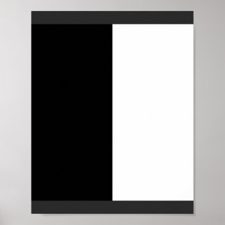 Póster mitad blanca mitad negra, mitad negra mitad blanca