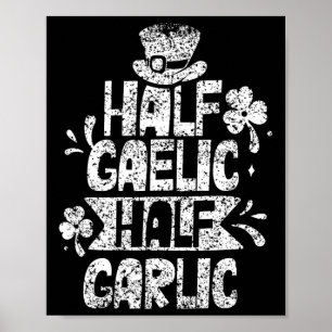 Póster Mitad gaélico mitad ajo día de San Patricio irland