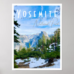 Póster Mitad hogar del Parque Nacional Yosemite