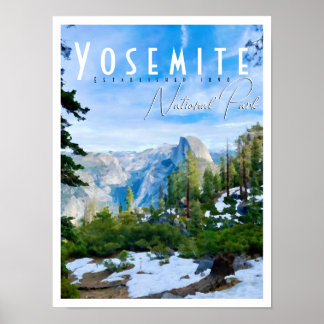 Póster Mitad hogar del Parque Nacional Yosemite