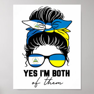 Póster Mitad Nicaragüense Mitad Ucraniana Chica Nicaragua