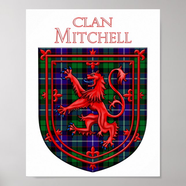 Póster Mitchell Tartan Scottish Plaid Lion Rampant (Frente)