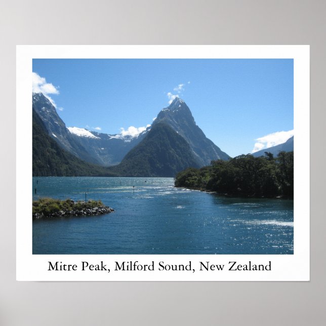 Póster Miter Peak, Milford Sound, Nueva Zelandia (Frente)