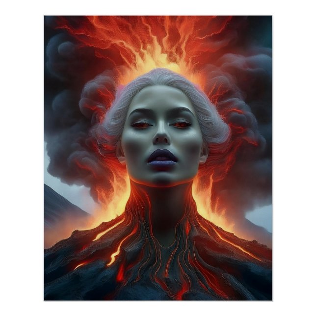 Póster Mítica materializa volcán (Anverso)