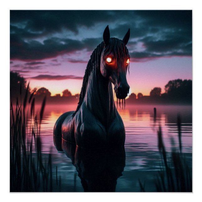 Póster Mítico arte de pared digital del caballo de agua (Anverso)