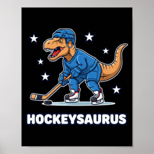 Póster Mítico y prehistórico hockeysaurus divertido