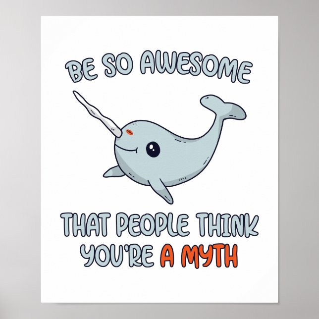 Póster Mito asombroso de Narwhal (Frente)