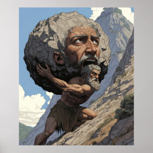 Póster Mito de Sísifo Lucha Eterna y Fuerza A