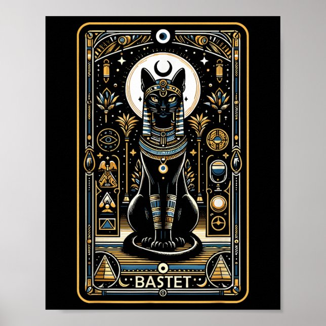 Póster Mítolog egipcio de Bastet Cat Goddess (Frente)