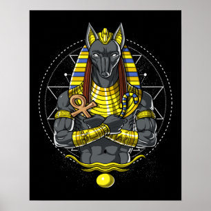Póster Mitología egipcia de Egipto Ankh de dios del lobo