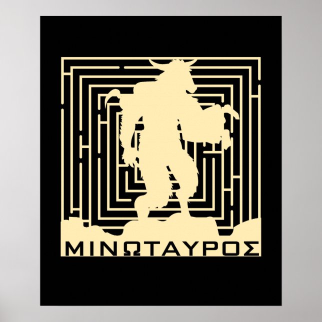 Póster Mitología griega Minotauro Grecia antigua (Frente)