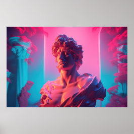 Póster Mitos retro: Homenaje de vaporwave a la mitología