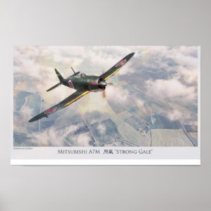 Poster "Mitsubishi A7M " del arte de la aviación