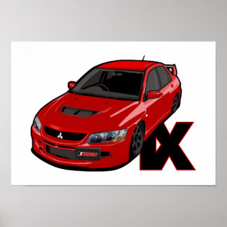 Póster Mitsubishi EVO IX MR