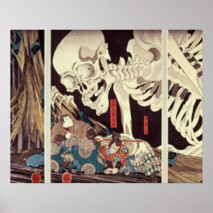 Póster Mitsukini desafiando el espectro del esqueleto, c.