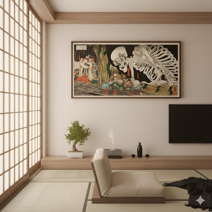 Póster Mitsukuni desafía el espectro del esqueleto - Vint