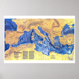Póster "Mittelmeer: NG-Karte 1982 del alivio de