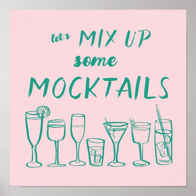 Póster MIX UP MOCKTAILS Personalizado Bar KitchArt (Frente)