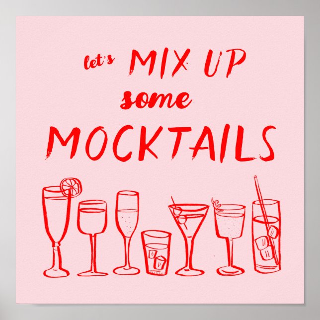 Póster MIX UP MOCKTAILS Personalizado Bar KitchArt (Frente)
