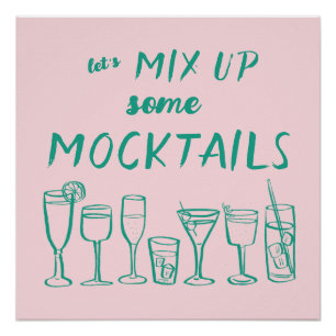Póster MIX UP MOCKTAILS Personalizado Bar KitchArt