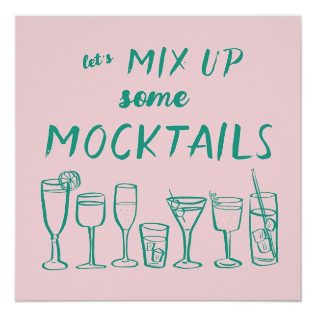 Póster MIX UP MOCKTAILS Personalizado Bar KitchArt (Anverso)