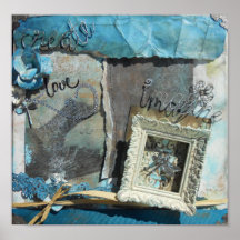 Mixed Media Teal Quote Art Print