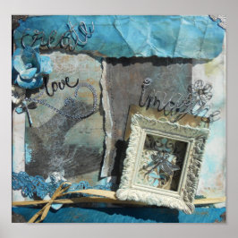 Póster Mixed Media Teal Quote Art Print