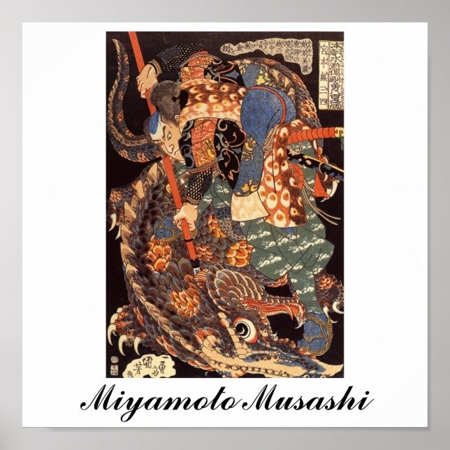 Póster Miyamoto Musashi Painting c. Años 1800 (Frente)