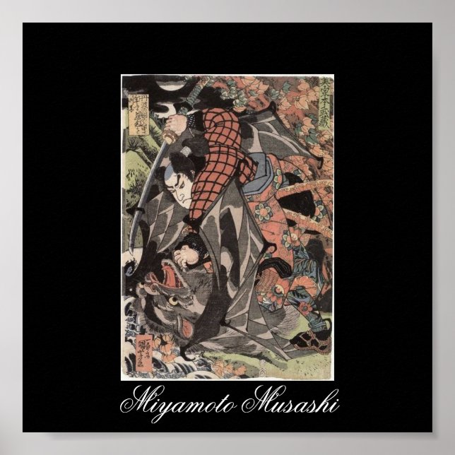 Póster Miyamoto Musashi Painting, c. Años 1800 (Frente)