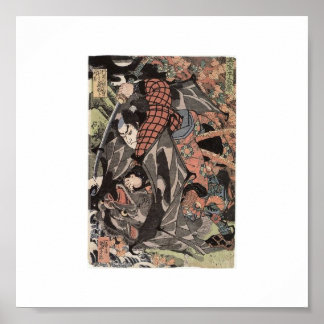 Póster Miyamoto Musashi Painting c. Años 1800