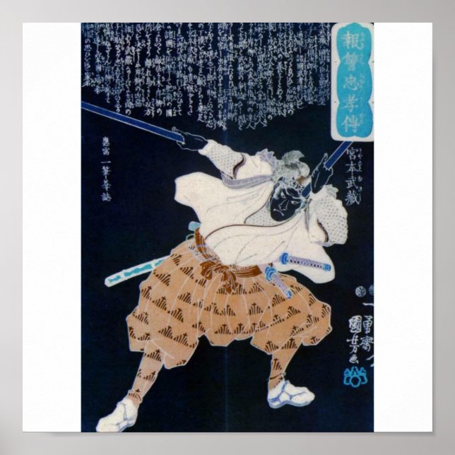 Póster Miyamoto Musashi Painting circa 1800's (Frente)